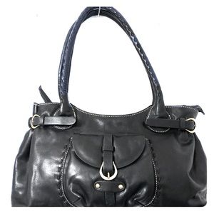 Michael Rome Designs Black Leather Shoulder Bag